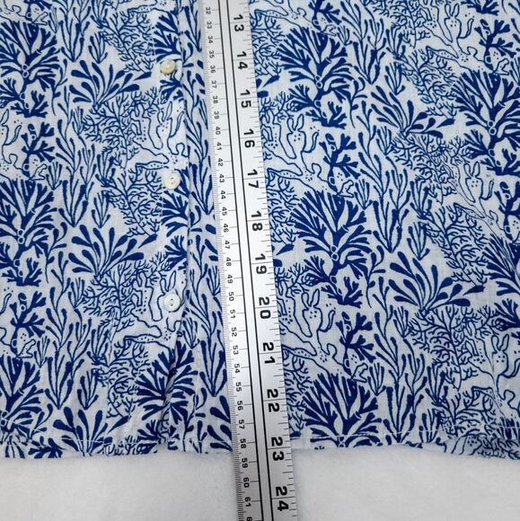 Nicole Miller Shirt - Short Sleeve Button Up - Hawaiian Coastal Chic - Women's S - Picture 5 of 6